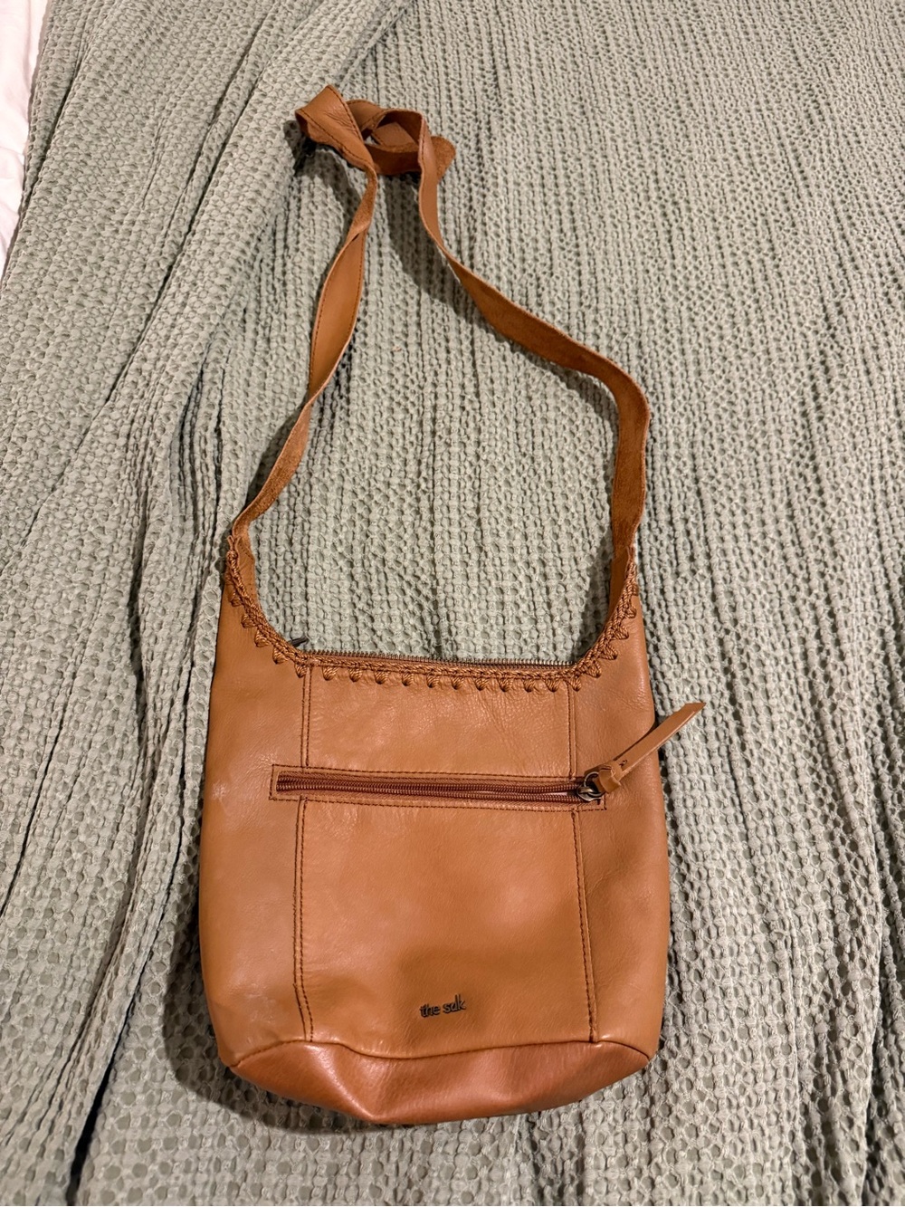 The Sak Tan Leather Crossbody Shoulder Bag